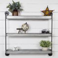 Gallery Solutions Farmhouse Three Tier Galvanized Metal Wall Mount
