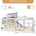 thumbnail image 3 of PETSCOSSET Chicken Coop,  Large Wooden Chicken House with Run, Wheels, Roof, 3 of 8