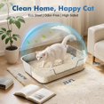 thumbnail image 6 of Stainless Steel Cat Litter Box with Low Entry, Metal Kitty Litter Box for Senior or Injured Cats, Odor-Free, Non-Stick, Easy to Clean, 17.5"x13.6"x5.9", Litter Pan for Medium and Small Cats, 6 of 6