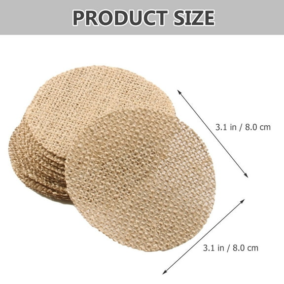 Kitandove Burlap Vintage Ornaments Light Yellow Round Rustic For Christmas Parties 20Pcs 3.1x3.1in