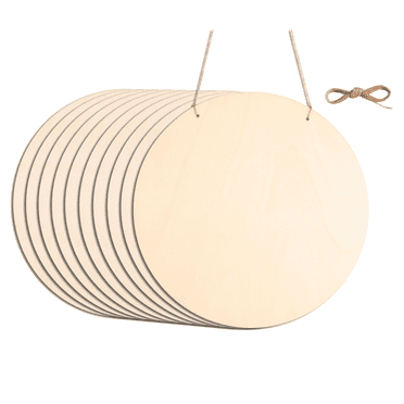 10Pcs 12Inch Wood Circles for Crafts, Unfinished Wood Blank Door Hanger Sign, DIY Wood Rounds for Painting, Wood Burning