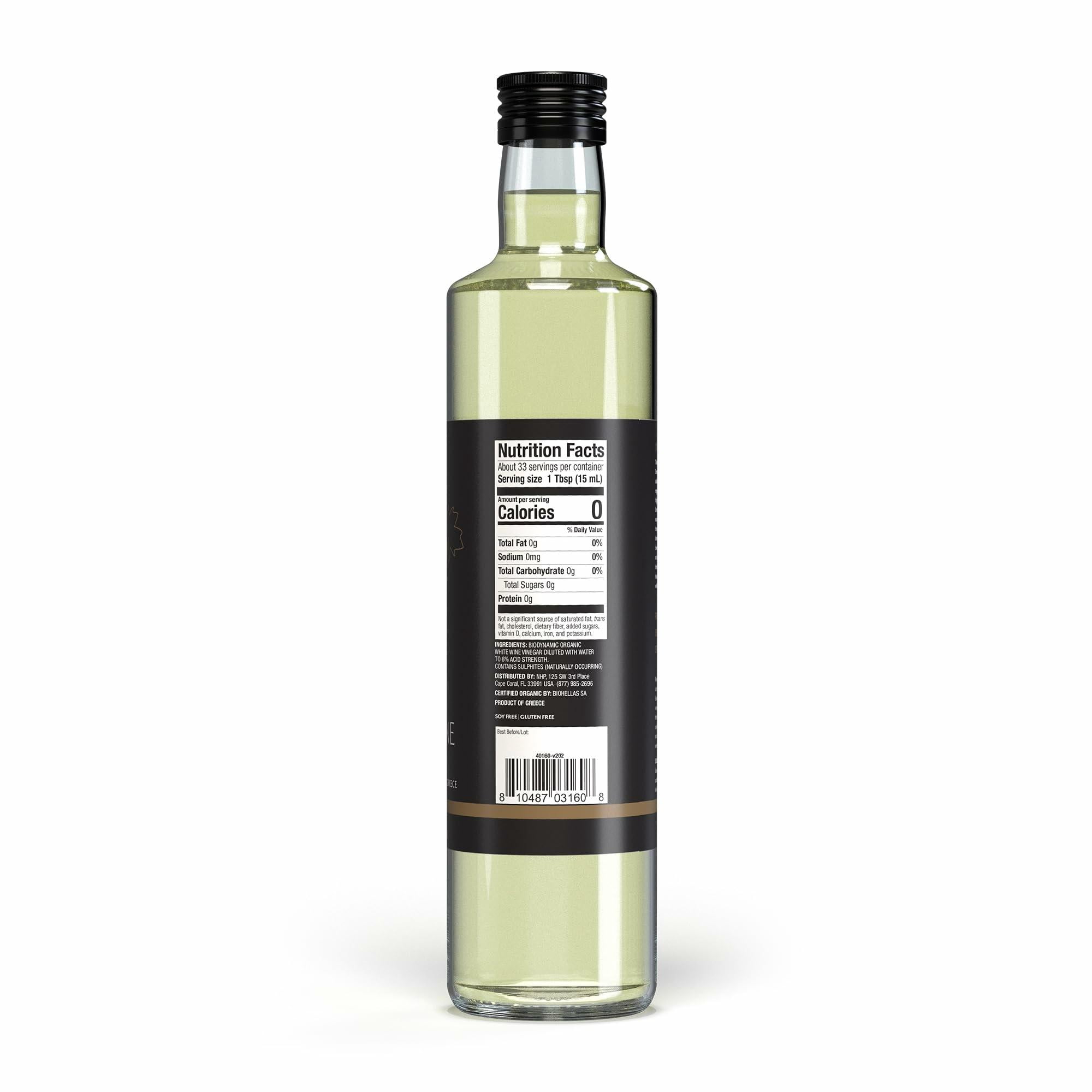 Dr. Mercola Solspring White Wine Vinegar - Biodynamic Organic Vinegar - Crafted from Roditis & Savatiano Grapes - Unfiltered & Glass Bottled - Certified USDA Organic - 16.9 Fl. Oz. (33 Servings)