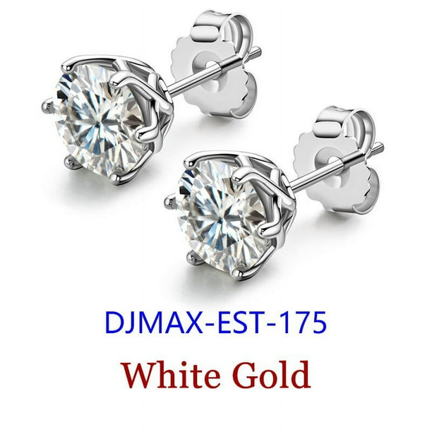 Pendientes de moissanita de diamante para mujer, aretes de tuerca de plata de ley 0,5 de 925-2ct de primera calidad, pendientes de moissanita 2023