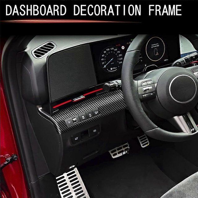 Car Central Control Trim Panel Frame for Hyundai Carbon Fiber Pattern