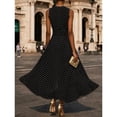 thumbnail image 2 of 2026 Elegant Polka Dot Sleeveless Maxi Dress for Women, Waist Cinch Flowy A-Line Dress, Summer Casual & Party Wear, 2 of 2