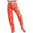 thumbnail image 3 of Women's Multi Colors Cozy PJ Fleece Pajama Lounge Pants (C. Flower, L), 3 of 4