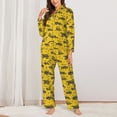 thumbnail image 2 of Balery Vintage Excavator Conjunto de Pijama con Estampado para Mujer, Conjunto de Dos Piezas con Manga Larga, Ropa de Dormir Suave con Bolsillos, Pijamas Cómodos-XX-Large, 2 of 7