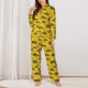 thumbnail image 2 of Balery Vintage Excavator Conjunto de Pijama con Estampado para Mujer, Conjunto de Dos Piezas con Manga Larga, Ropa de Dormir Suave con Bolsillos, Pijamas Cómodos-Medium, 2 of 7
