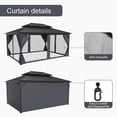 thumbnail image 4 of Gazebo à Toit Rigide 12x16 avec Double Toit en Acier Galvanisé – Cadre en Aluminium Robuste, Moustiquaire et Rideaux Inclus – Pavillon Extérieur Permanent pour Patio, Jardin – Idéal pour les Fêtes et les Rassemblements – Couleur : Système, 4 of 7