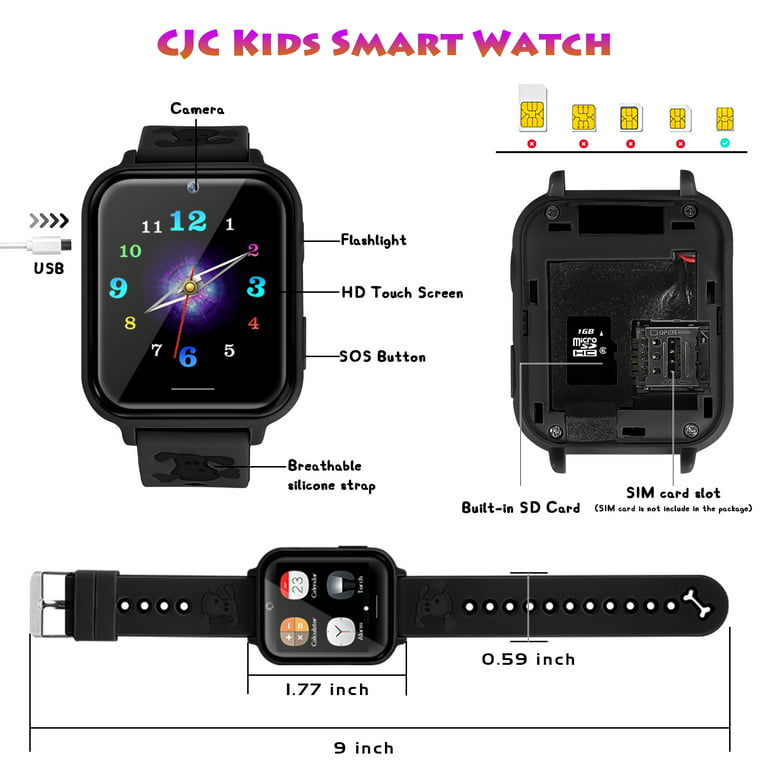 Kids Game Smart Watch Gift for Girls Toys for 4 5 6 7 8 9 10 11 12 Year Old  Girls Birthday Gift, 14 Puzzle Games HD Touch Screen Kids Watch with