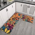 thumbnail image 2 of Pioneer Flower Floral Print Pattern Kitchen Rugs Sets Of 2,Anti Fatigue Kitchen Mat Rugs Non Slip Washable,Decorative Kitchen Floor Mats for Kitchen,Sink,Laundry,17"x30"+17"x47", 2 of 7