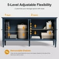 thumbnail image 5 of Heynemo Console Cabinet, 58'' Mid Century Modern Buffet Sideboard with 4 Doors, for Entryway, Living Room, Bedroom, Dining Room (Blue), 5 of 10