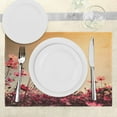 thumbnail image 3 of Ambesonne Summer Place Mats Set of 4, Garden Flowers Poppies, Standard Size, Pale Pink Khaki and Pink, 3 of 6