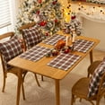 thumbnail image 6 of Christmas Plaid Placemats Set of 4, Red White Buffalo Checkered Tartan Winter Thanksgiving Xmas Table Mats for Dining Room Kitchen Table Decor, 6 of 7
