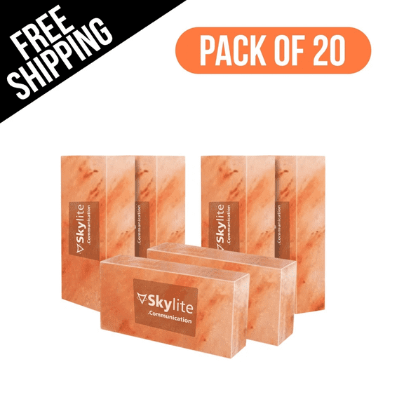 Pink Salt Wall Himalayan Salt Bricks 8 x 4 x 1 inch, Natural tiles for Sauna and Home Décor, 20 Pack