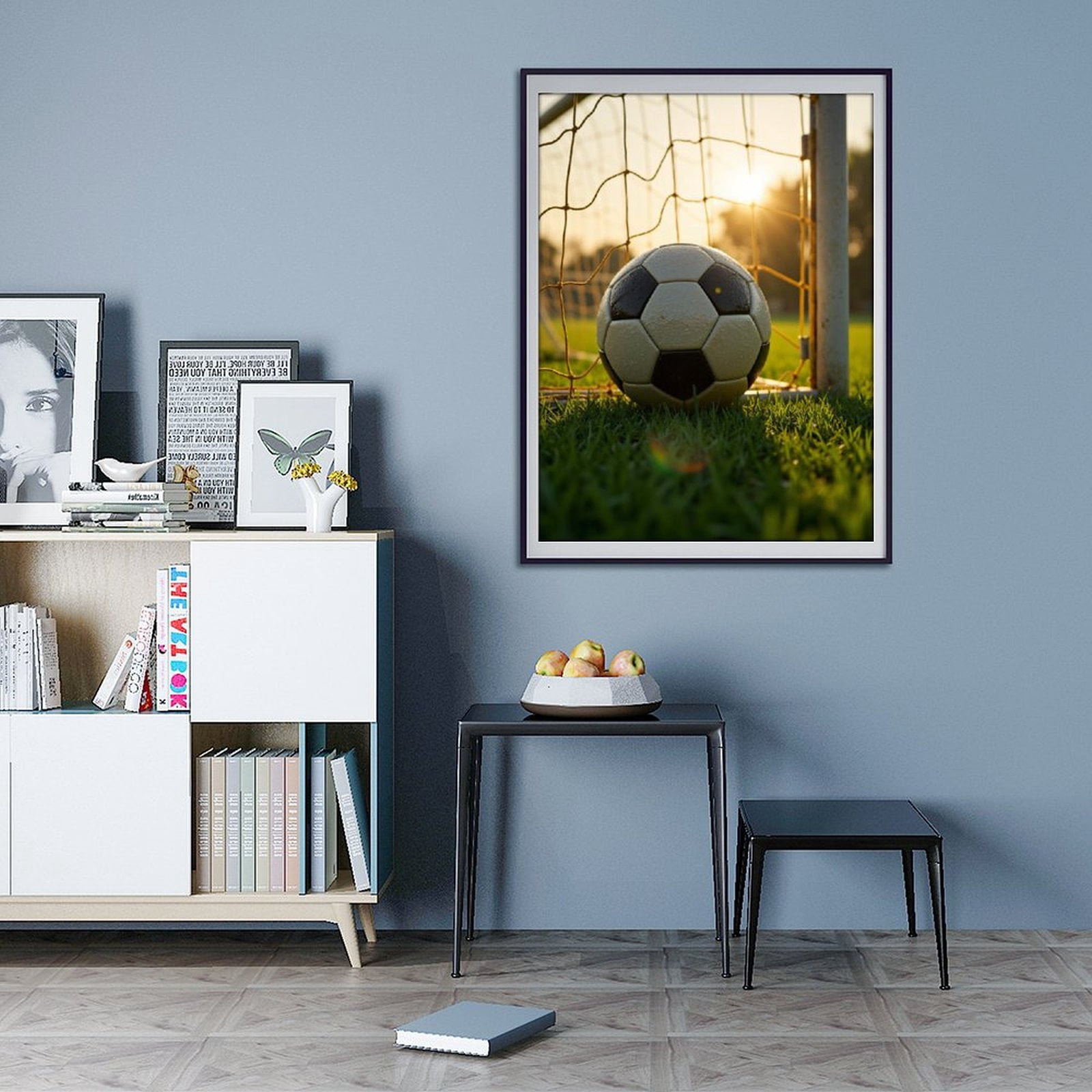 Diamond Art Kits for Adults - 5d Soccer Ball Goal Sunset Field Diamond Painting for Adults, Diamond Art for Adults Beginners, Diamond Painting Kits for Adults for Home Wall Decor