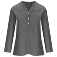 thumbnail image 3 of Linen Shirts for Women 2026 Summer Casual Button Down V Neck Short Sleeve Tops Comfy Trendy Business Work Blouses, 3 of 6