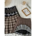 thumbnail image 6 of Korean Style Plaid Pleated Skirt Female Spring and Autumn High Waist Thin A-line Short Student Woolen 2022 NewSummer Skirts, 6 of 6
