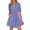 Blue, variant on Womens Puff Short Sleeve Striped Mini Summer Dress Spring Casual V Neck Button Down A Line Short Work Shirt Dresses, L