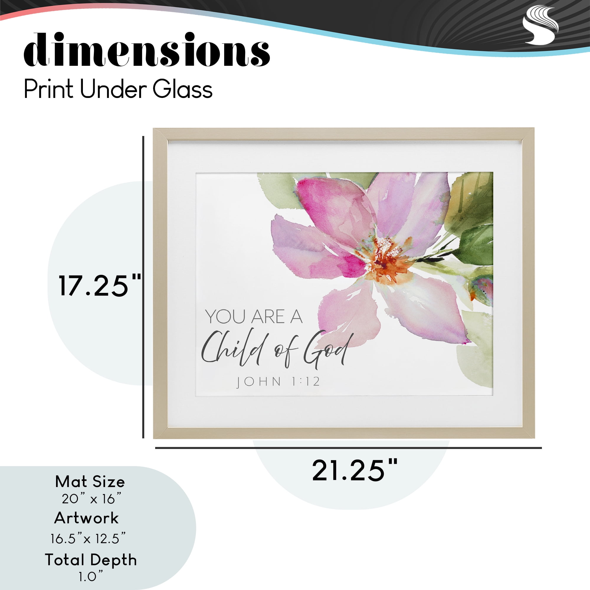 Stupell Industries Child Of God Pink Flower Birch Framed Print Under Glass, design by Lanie Loreth