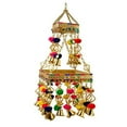 thumbnail image 3 of Square Centre Hanging Wall Roof Ceiling Hanging Jhoomar Colorful Pom Pom Hangings Decorative Ornament Party Christmas Decorations New year Gifts Home Décor For Wedding Festivities Gifting, 3 of 4