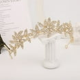 thumbnail image 2 of Zhuge Tiara de boda para novia, diadema de princesa, corona nupcial, joyería para el cabello con diamantes de imitación de cristal, decoración para novia, cumpleaños, graduación, boda (oro), 2 of 3