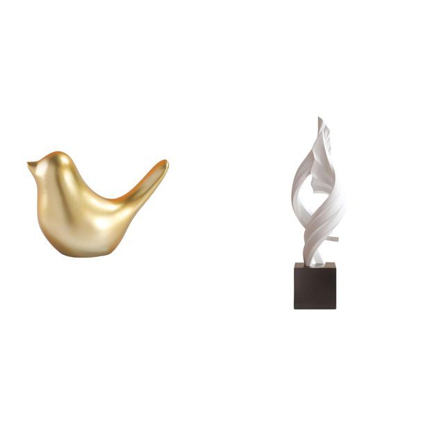 Figura de pájaros,Figura de pájaro dorado,decoración del hogar,estatua de animal,Estatua de arte abstracto,Estatua de arte abstracto Escultura de resina moderna,Colección creativa de