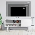 thumbnail image 5 of Cozy Castle TV Stand for 50 Inch TV, Modern TV Console with Shelf and Door, Entertainment Center, White, 5 of 6