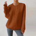 thumbnail image 4 of Womens Knitted Thin Sweaters, Long Sleeve Pullover for Women Fall Fashion Loose Fit Knit Solid Color Crewneck Sweater Tops S-2XL, 4 of 8