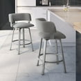 thumbnail image 4 of Amisco Stinson 30 In. Swivel Bar Stool - Grey Polyester / Metallic Grey Metal, 4 of 5
