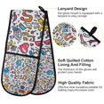 thumbnail image 2 of Yayeee Double Oven Mitt Kitchen Heat Resistant Baking 35" x7" Quilted Glove, Doodle Pattern, 2 of 6