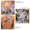 thumbnail image 4 of Traje de baño de una pieza con estampado de flores, cuello en V, espalda descubierta, traje de baño para mujer para fiestas en la playa, piscina, color S, 4 of 5