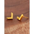 thumbnail image 2 of ELYA Jewelry Women's Chevron Shaped Gold Plated Steel Stud Earrings, 2 of 4