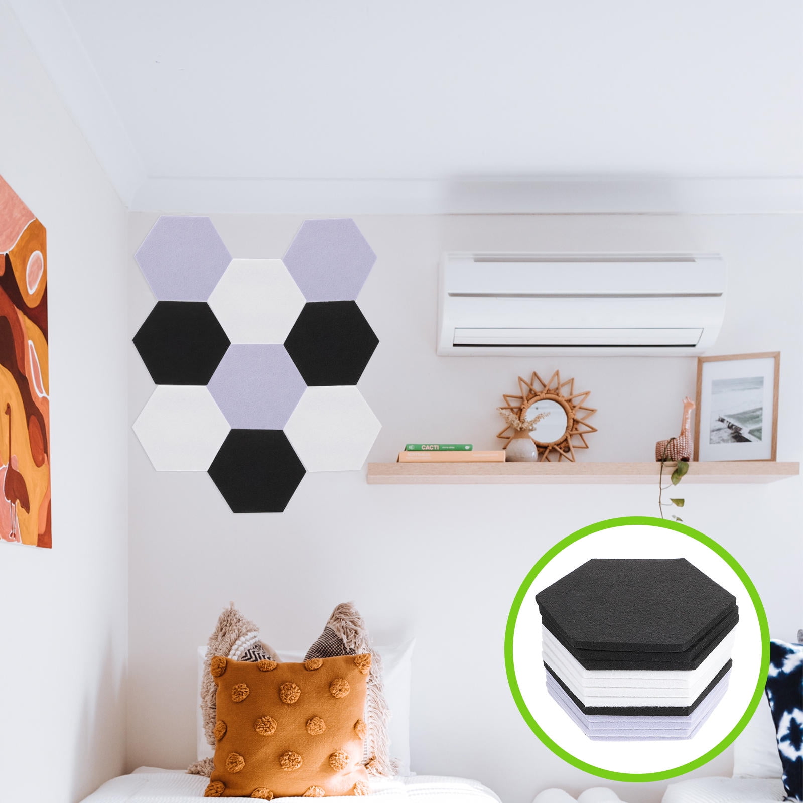 LEORX 12Pcs Simple Acoustic Panel Echo Reduction Felt Black