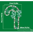 thumbnail image 6 of Christmas Window Silhouette Lights | Lighted Double-Sided Candy Cane Decoration with 50 Incandescent Mini Lights | White Wire | Indoor/Outdoor Holiday Decor for Walls, Doors & Glass, 6 of 6