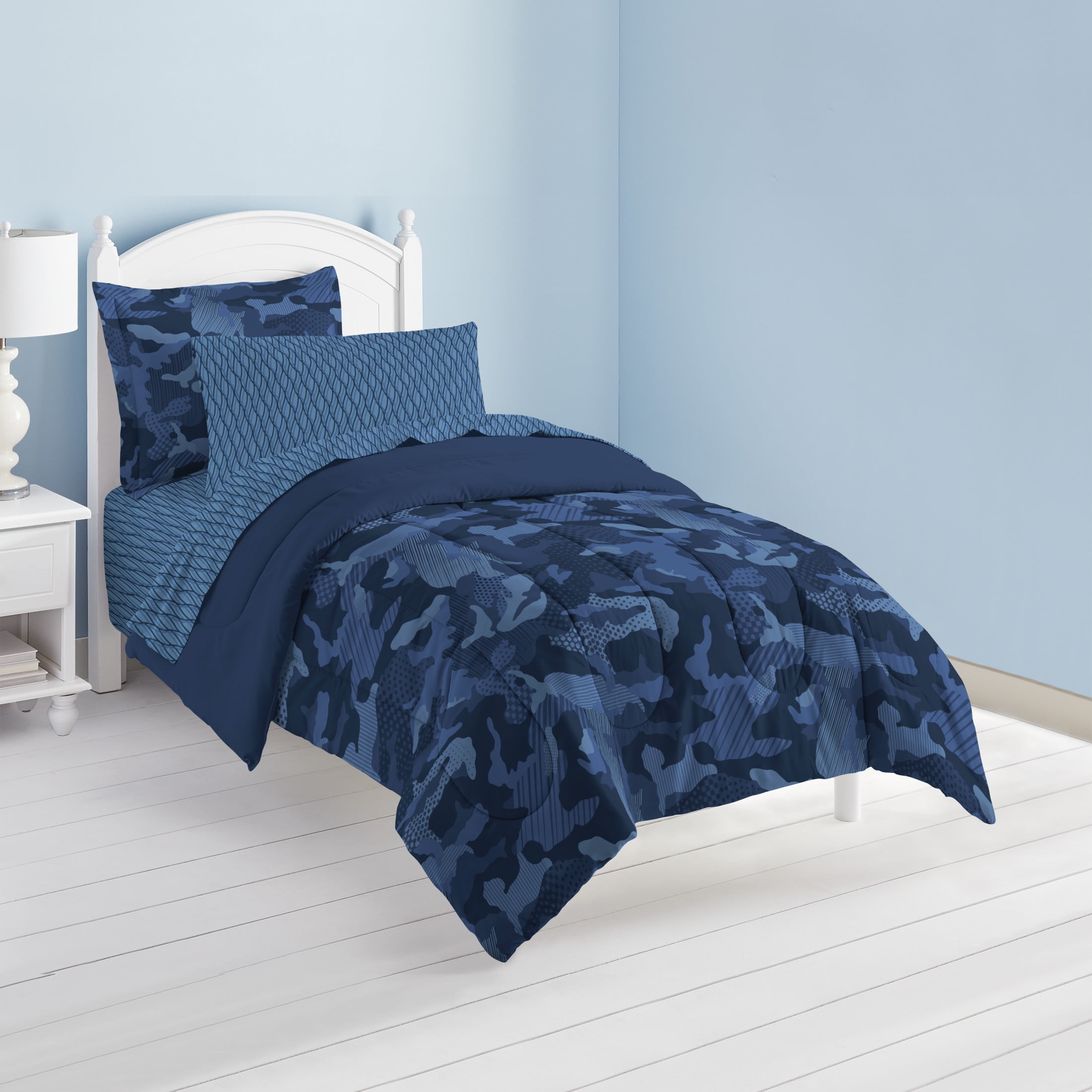 Dream Factory Geo Camo Full/Queen 7 Piece Comforter Set, Cotton/Polyester, Blue, Child - Walmart.com Dream Factory Geo Camo Full/Queen 7 Piece Comforter Set, Cotton/Polyester, Blue, Child - Walmart.com
