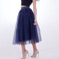 thumbnail image 3 of DuoJiaJ Tulle Skirts for Women Knee Length Layered Plus Size A-Line Skirts Mesh High Waist Party Skirt,Blue One Size, 3 of 4