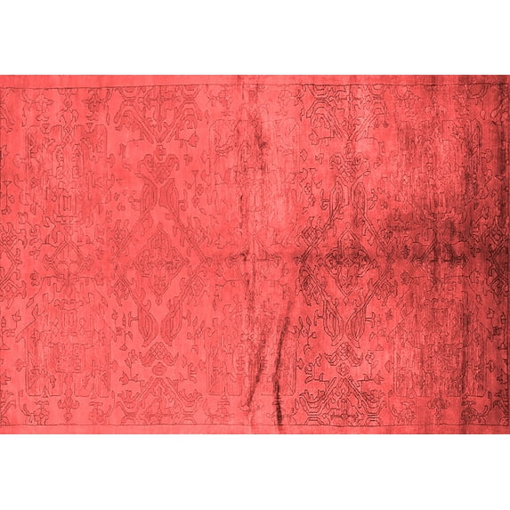 Ahgly Company Indoor Rectangle Oriental Red Industrial Area Rugs, 7' x 9'