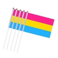thumbnail image 1 of 10 unidades de banderolas pequeñas de mano coloridas para el día de los niños, mesa de alabanza, para decoración interior, fiesta de desfile, rosa, amarillo, azul Feliz Sencillez, 1 of 5
