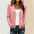 thumbnail image 2 of Lutiedan Cardigan Sweaters for Women Long Sleeve Button Down Cardigan Casual V Neck Fall Cardigan Tops,Pink, 2 of 7