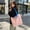 Pink, variant on Large Capacity Canvas Tote Bag with Snap Button, Portable Lightweight Reusable Shopping Bag Student Book Handbag