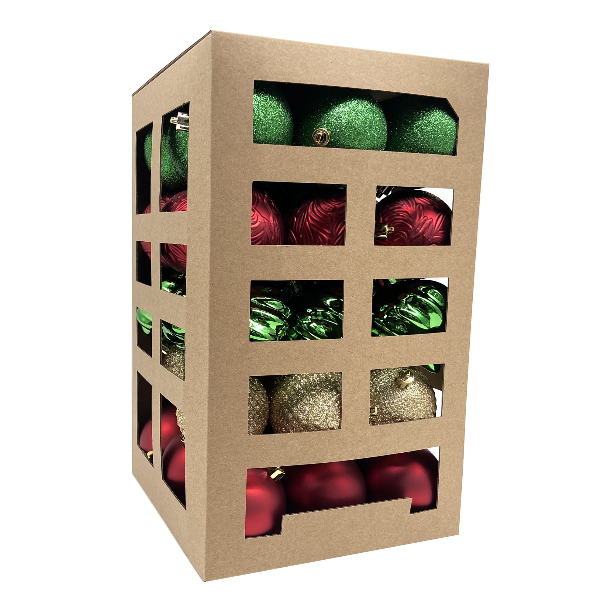 Holiday Time 45-Count Shatterproof Ornaments-Red/Gold/Green, Measures 2.76" in diameter