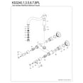 thumbnail image 6 of Kingston Brass KS3248PL Vintage Double-Handle Wall Mount Bathroom Faucet, Brushed Nickel, 6 of 8