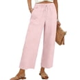 thumbnail image 6 of Kelon Wide Leg Palazzo Pants for Women High Waisted Elastic Drawstring Casual Lounge Trousers with Pockets XL, 6 of 10