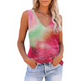 thumbnail image 2 of Pompotops Women's Pullover Sleeveless V Neck Splicing Vest Tops, 2 of 9
