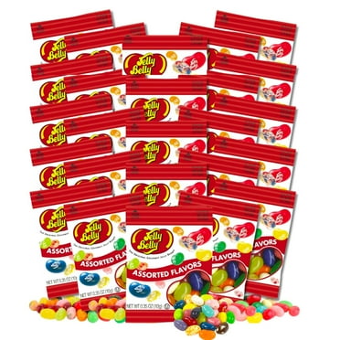 Jelly Belly Jelly Beans, Assorted Flavors .35-oz Trial Mini Packs, Pack of 25 (Individually Bagged for Birthday Party Favors) by Lyza's Sweets & Treats