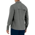 thumbnail image 2 of Guy Harvey Men's Long Sleeve Heather Textured Cationic Fishing Shirt, Charcoal, Medium, 2 of 7