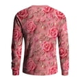 thumbnail image 4 of Fgvctg Valentine's Day Men's Ribbed Sweater Knit Crewneck Sweater Love Heart Print Fashion Pullover Slim Fit Long Sleeve Sweaters Lightweight Spring Clothes Hot Pink 3XL, 4 of 5