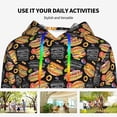 thumbnail image 4 of Honeii Hamburgers Hot Dogs Pattern Womens Oversized Hoodies Long Sleeve Sweatshirts Pullover Fall Outfits with Pocket-X-Large, 4 of 7