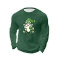 thumbnail image 4 of VBTAPA Chandails Gaufrés Thermiques pour Hommes, Col Rond à Manches Longues pour la Saint-Patrick, T-Shirts à Enfiler à Col Rond, Hauts en Tricot Texturé Doux, Vert Armée, TG, 4 of 6